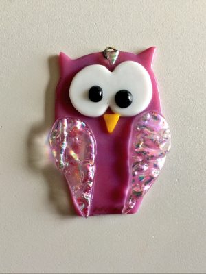 Glass owl hanging