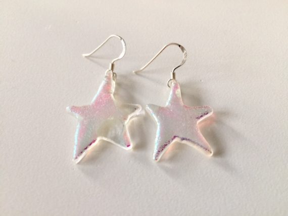 Dichroic Glass Star Earrings