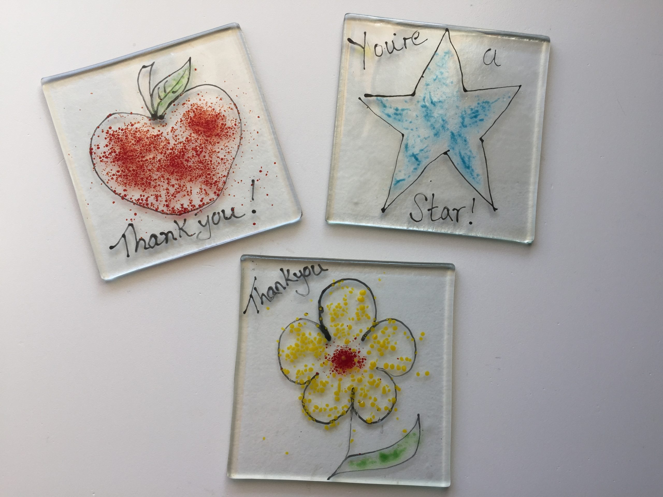Thank you glass gift coasters